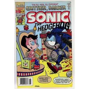 Sonic the Hedgehog #4 Newsstand 1st app Super Sonic Universalamander Comic Book